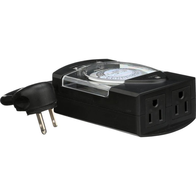 Westek Outdoor Grounded Daily Mechanical Timer, Dual Outlet, White - Image 2