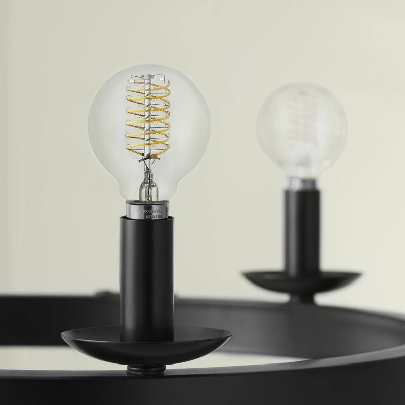 EcoSmart 60-Watt Equivalent G16.5 Dimmable Fine Bendy Filament LED Vintage Ediso - Image 6