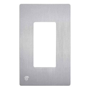 ENERLITES 4.68 in. Hx2.93 in. L,Brushed Silver 1-Gang Screwless Wall Plate 2PK