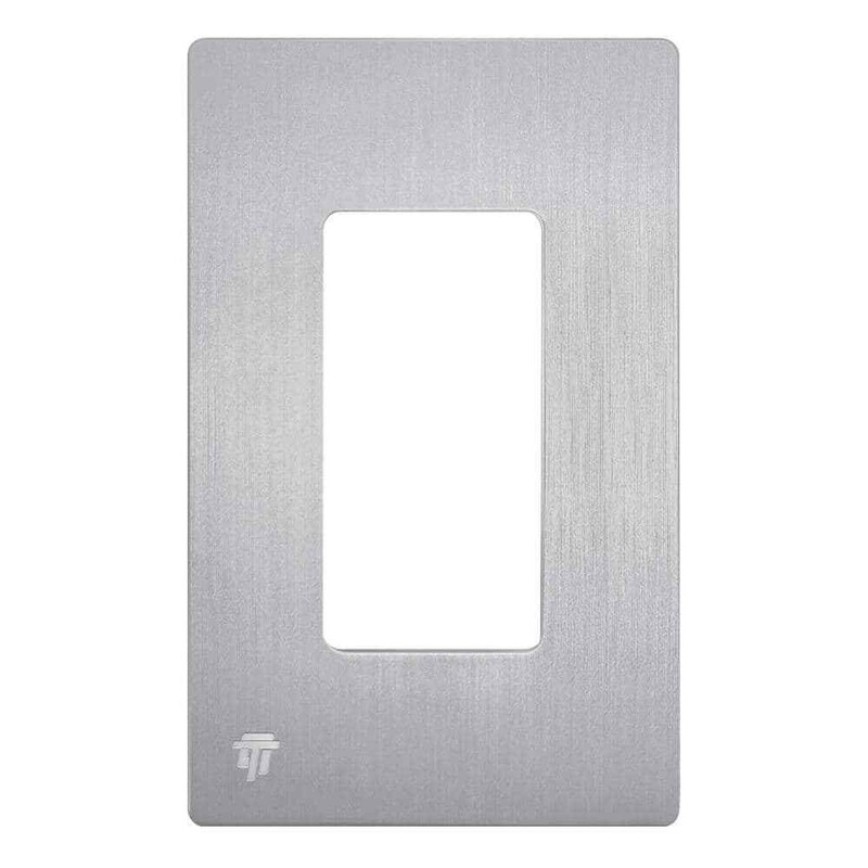 ENERLITES 4.68 in. Hx2.93 in. L,Brushed Silver 1-Gang Screwless Wall Plate 2PK