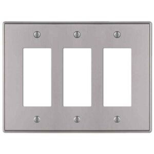 AMERELLE Ansley 3 Gang Rocker Metal Wall Plate - Brushed Nickel