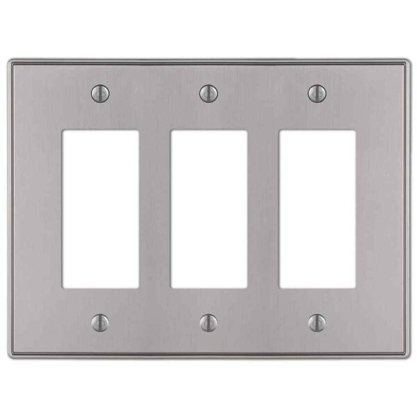 AMERELLE Ansley 3 Gang Rocker Metal Wall Plate - Brushed Nickel