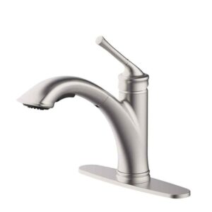 Glacier Bay Hemming Single-Handle Pull-Out Sprayer Kitchen Faucet w/Deckplate