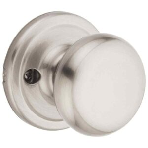 Kwikset Juno Satin Nickel Half-Dummy Door Knob Microban Antimicrobial Technology