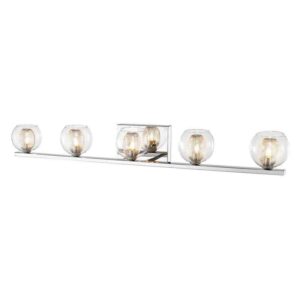 Z-Lite Auge 40.55 in. 5 Light Chrome Vanity Light w/Clear and Mesh Glass Shade