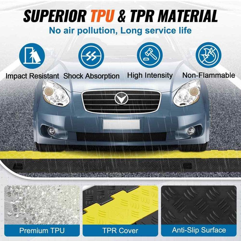 VEVOR Cable Protector Ramp 2 Channel 22000 lbs. Load Traffic Speed Bump - Image 4