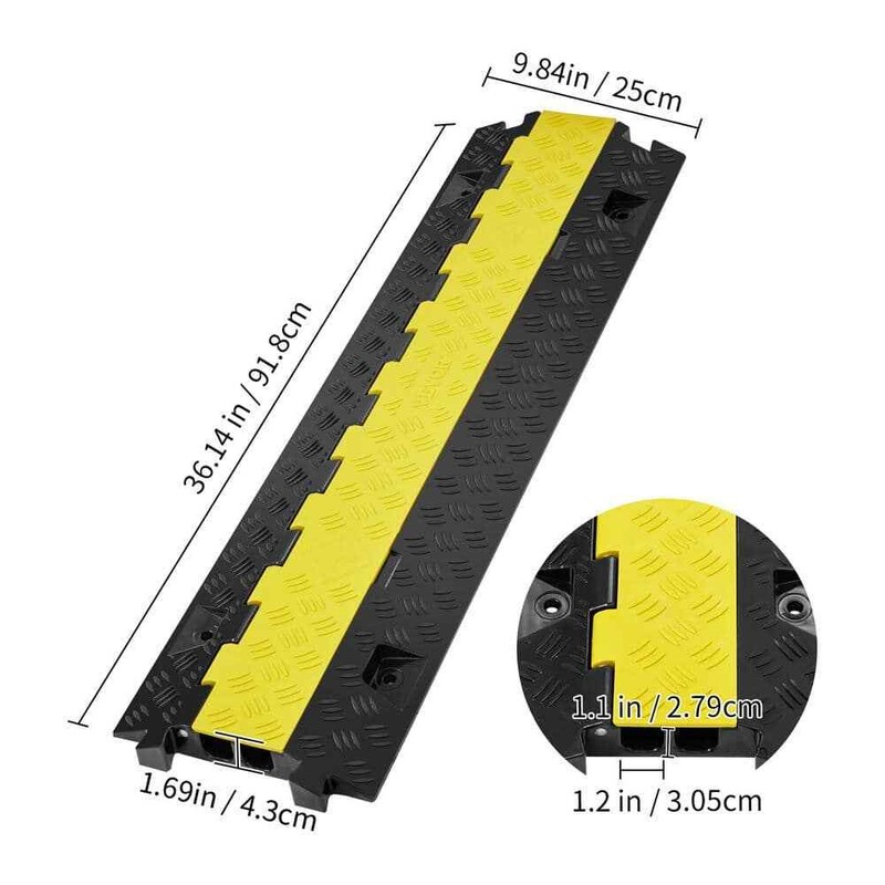 VEVOR Cable Protector Ramp 2 Channel 22000 lbs. Load Traffic Speed Bump - Image 7