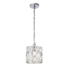 Home Decorators Collection Kristella 1-Light Chrome Crystal Pendant Light