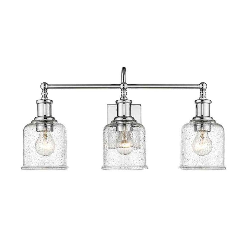 Z-Lite Bryant 24 in. 3-Light Chrome Vanity Light with Glass Shade - Image 2