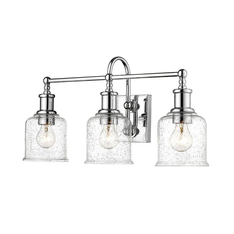 Z-Lite Bryant 24 in. 3-Light Chrome Vanity Light with Glass Shade - Image 3