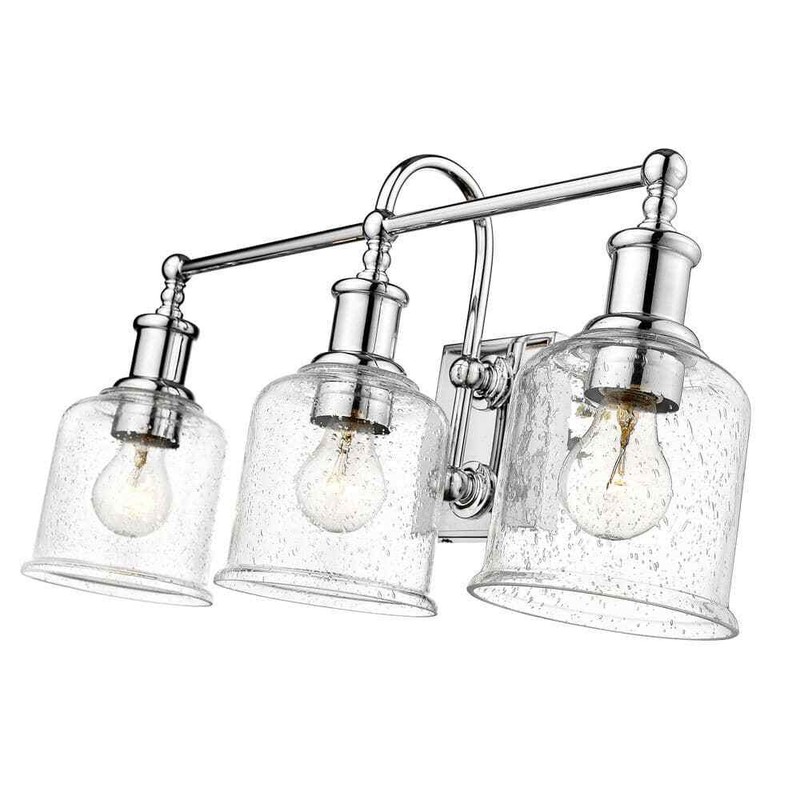 Z-Lite Bryant 24 in. 3-Light Chrome Vanity Light with Glass Shade - Image 4
