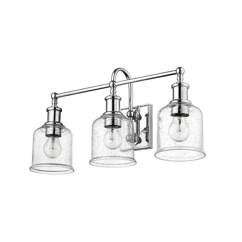 Z-Lite Bryant 24 in. 3-Light Chrome Vanity Light with Glass Shade - Image 5