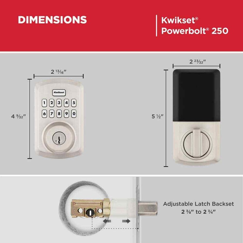 Kwikset Powerbolt 250 10-Button Keypad Satin Nickel Transitional Electronic - Image 2
