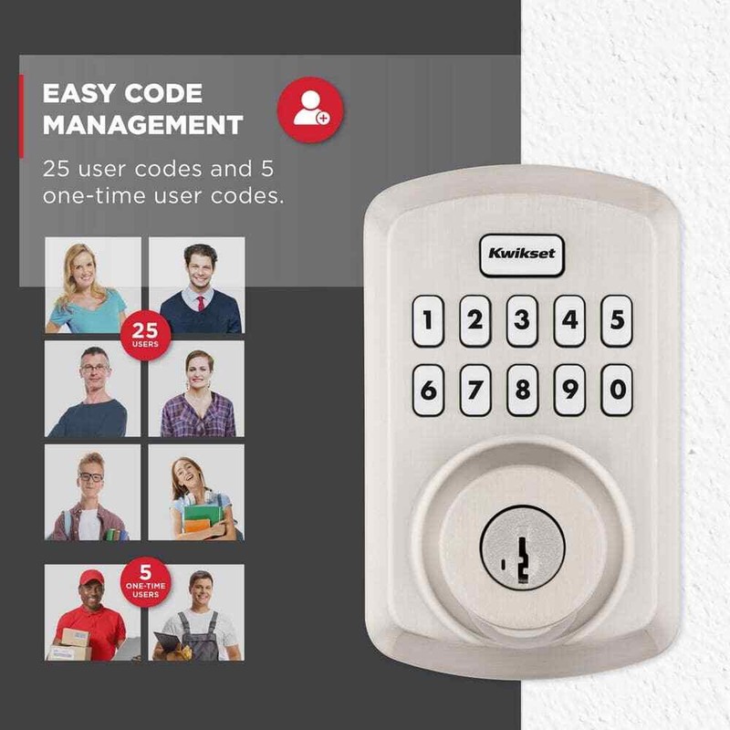 Kwikset Powerbolt 250 10-Button Keypad Satin Nickel Transitional Electronic - Image 6