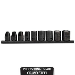 Husky 3/8 in. Drive Standard SAE 6-Point Impact Socket Set (9-Piece)