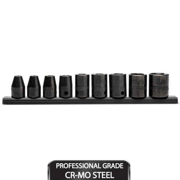 Husky 3/8 in. Drive Standard SAE 6-Point Impact Socket Set (9-Piece)