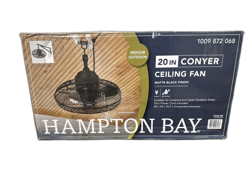 Hampton Bay Conyer 20 in. Indoor/Wet Outdoor 3-Speed Anywhere Fan Matte Black - Image 12