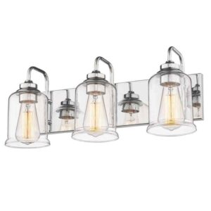 JAZAVA 20.5 in. 3-Light Modern Industrial Chrome Vanity Light Bathroom Sconces