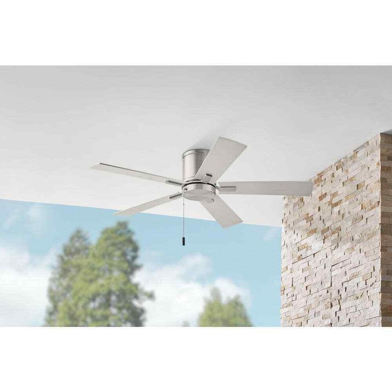 Hampton Bay Grantway 48 in. Indoor/Covered Outdoor Brushed Nickel Ceiling Fan - Image 3