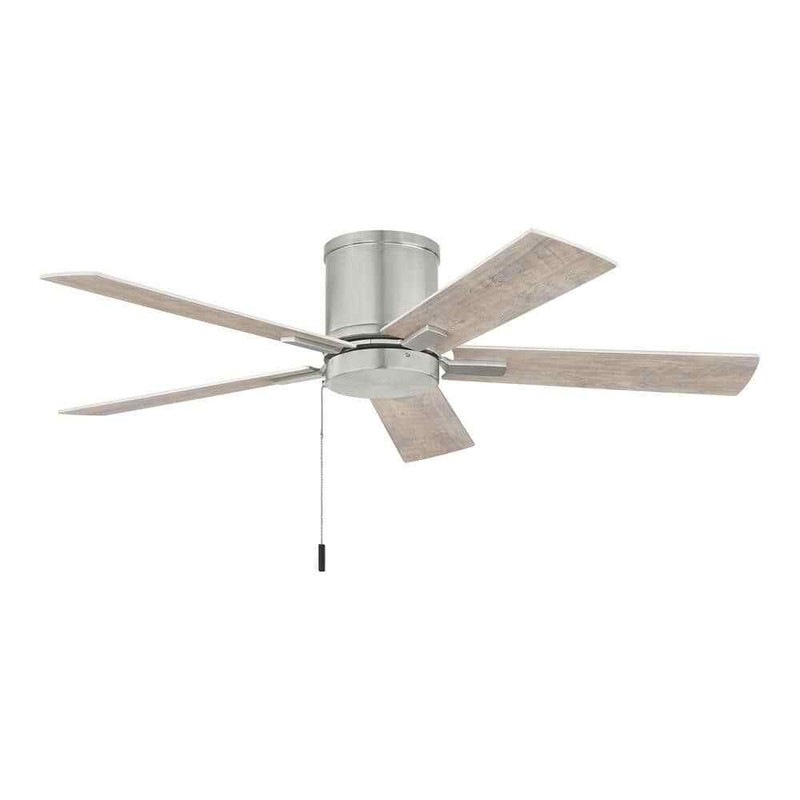 Hampton Bay Grantway 48 in. Indoor/Covered Outdoor Brushed Nickel Ceiling Fan - Image 8