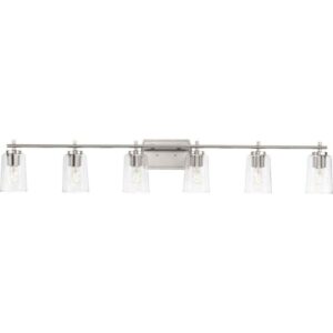Progress Lighting Adley 48.5" 6-Light Brushed Nickel w/Clear Glass Vanity Light
