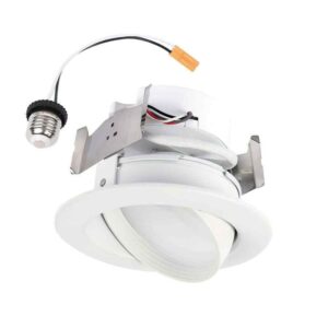 HALO RA 4 in. Integrated LED Recessed Light Trim, 600 Lumens/900 Lumens, White