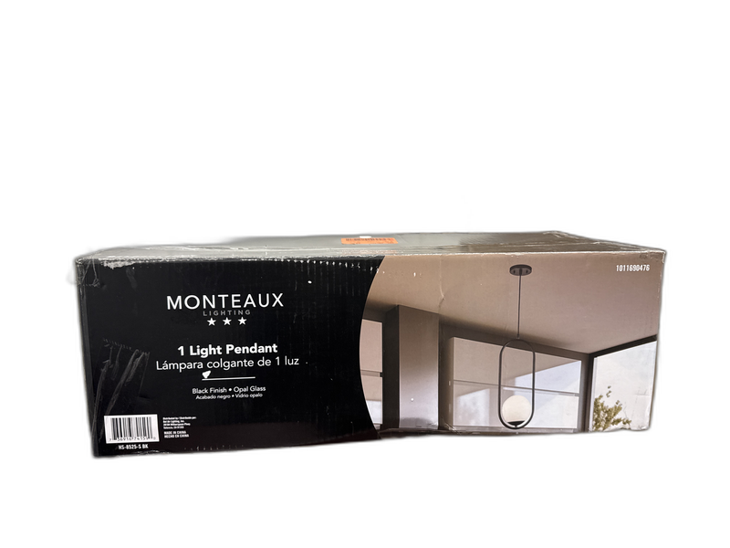 Monteaux Lighting 8 in. 1-Light Black Hanging Mini Pendant Light Fixture - Image 11