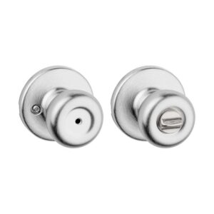 Kwikset Tylo Satin Chrome Bed/Bath Door Knob with Lock