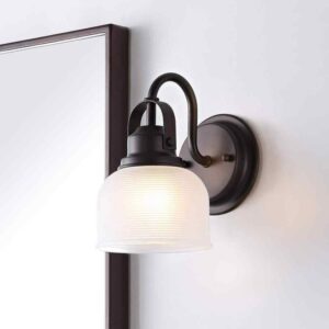 JONATHAN Y Virginia 5.75 in. 1-light Oil Rubbed Bronze Metal/Glass Vanity Light