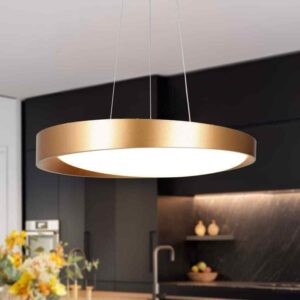 Zevni Integrated LED Pendant Lights Fixture,Modern Dark Gold Aluminum Chandelier