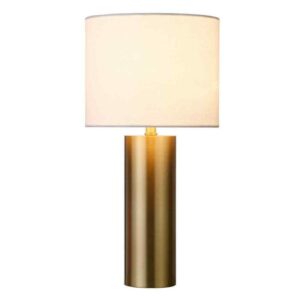 Meyer&Cross York 16 in. Brass Finish Mini Lamp with Fabric Shade