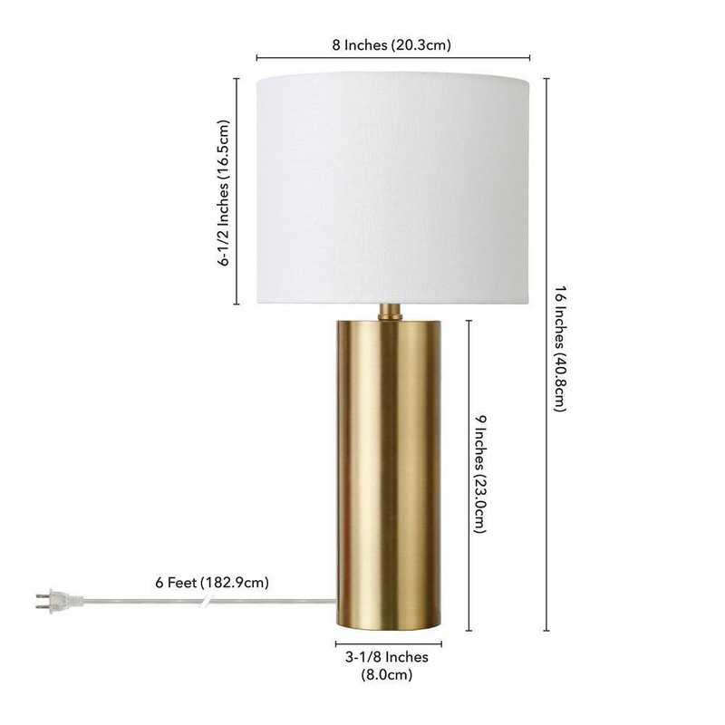Meyer&Cross York 16 in. Brass Finish Mini Lamp with Fabric Shade - Image 6