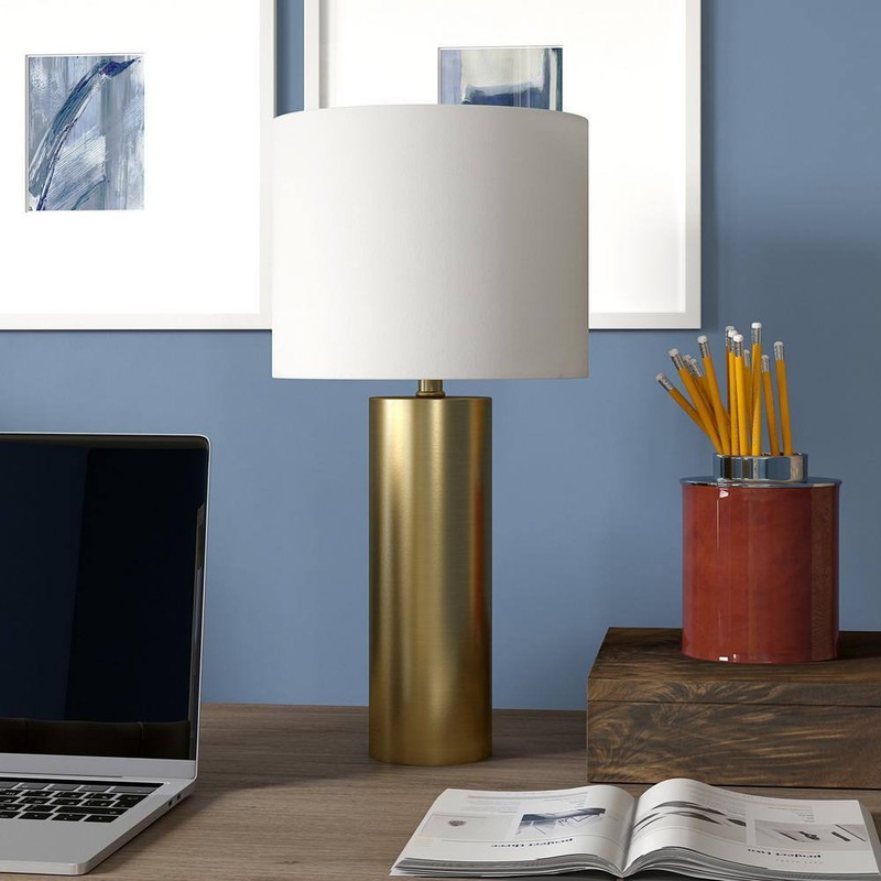 Meyer&Cross York 16 in. Brass Finish Mini Lamp with Fabric Shade - Image 8