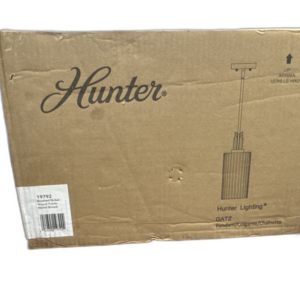 Hunter Gatz 1-Light Brushed Nickel Island Mini Pendant Light with Clear Ribbed