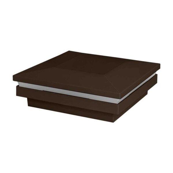 Fiberon 4 in. x 4 in. Simply Brown Integrated LED Flat Halo Deck Post Cap Light