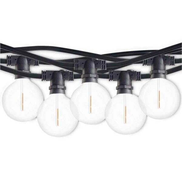 Bulbrite Outdoor/Indoor 14 ft. Plug-in G16 LED Black String Light w/ 10 Sockets