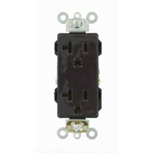 Leviton Decora Plus 20 Amp Industrial Grade Heavy Duty Self Grounding, Brown