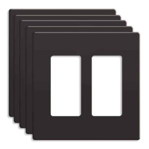 ENERLITES Dark Bronze 2-Gang, Decorator/Rocker, Plastic Polycarbonate (5-Pack)