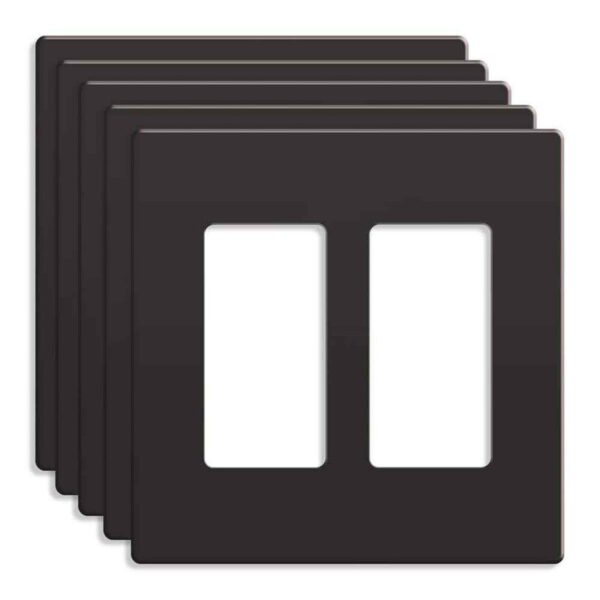 ENERLITES Dark Bronze 2-Gang, Decorator/Rocker, Plastic Polycarbonate (5-Pack)