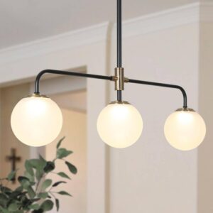 Zevni Fullur 17-Watt Integrated LED Black Island Chandelier, Adjustable Hanging