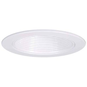 HALO E26 Series 4 in. White Recessed Ceiling Light Plastic Step Baffle with Whit