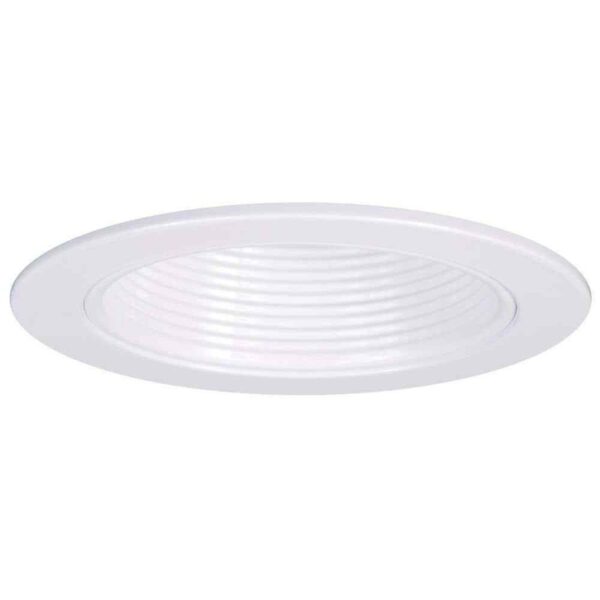 HALO E26 Series 4 in. White Recessed Ceiling Light Plastic Step Baffle with Whit