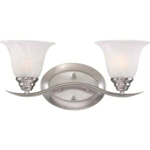 Volume Lighting Trinidad 2-Light Indoor Brushed Nickel Bath or Vanity WallMount