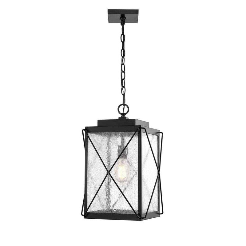Millennium Lighting 1-Light 13 in. Powder Coat Black Outdoor Lantern Pendant