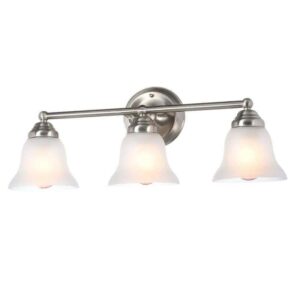 Hampton Bay Ashhurst 3-Light Brushed Nickel Classic Traditional Bathroom Vanity