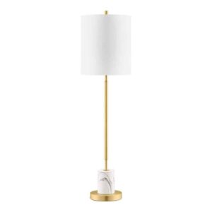 Hampton Bay Ashton 34 in. White Table Lamp with Marble Base
