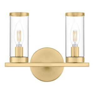 Hampton Bay Loveland 10.5 in. 2-Light Brass Bathroom Vanity Light Fixture