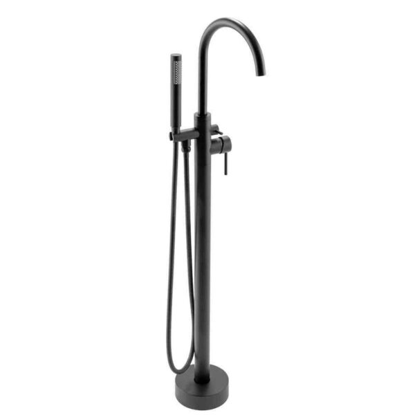 AKDY 1-Handle Freestanding Floor Mount Tub Faucet Bathtub Filler in Matte Black