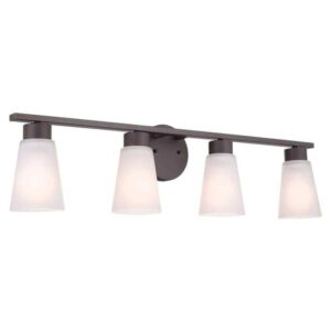 KICHLER Stamos 31 in. 4-Light Olde Bronze Modern Bathroom Vanity Light