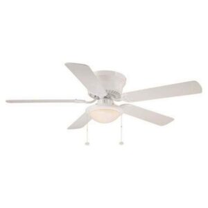 Hugger 52 in. LED Indoor White Ceiling Fan with Light Kit